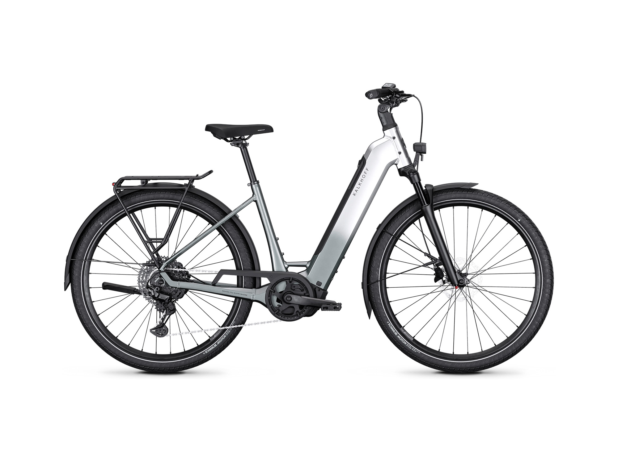 Kalkhoff ENDEAVOUR 3 AIR Wave 600 Wh arcticgrey glossy | 2027 – Seitenansicht