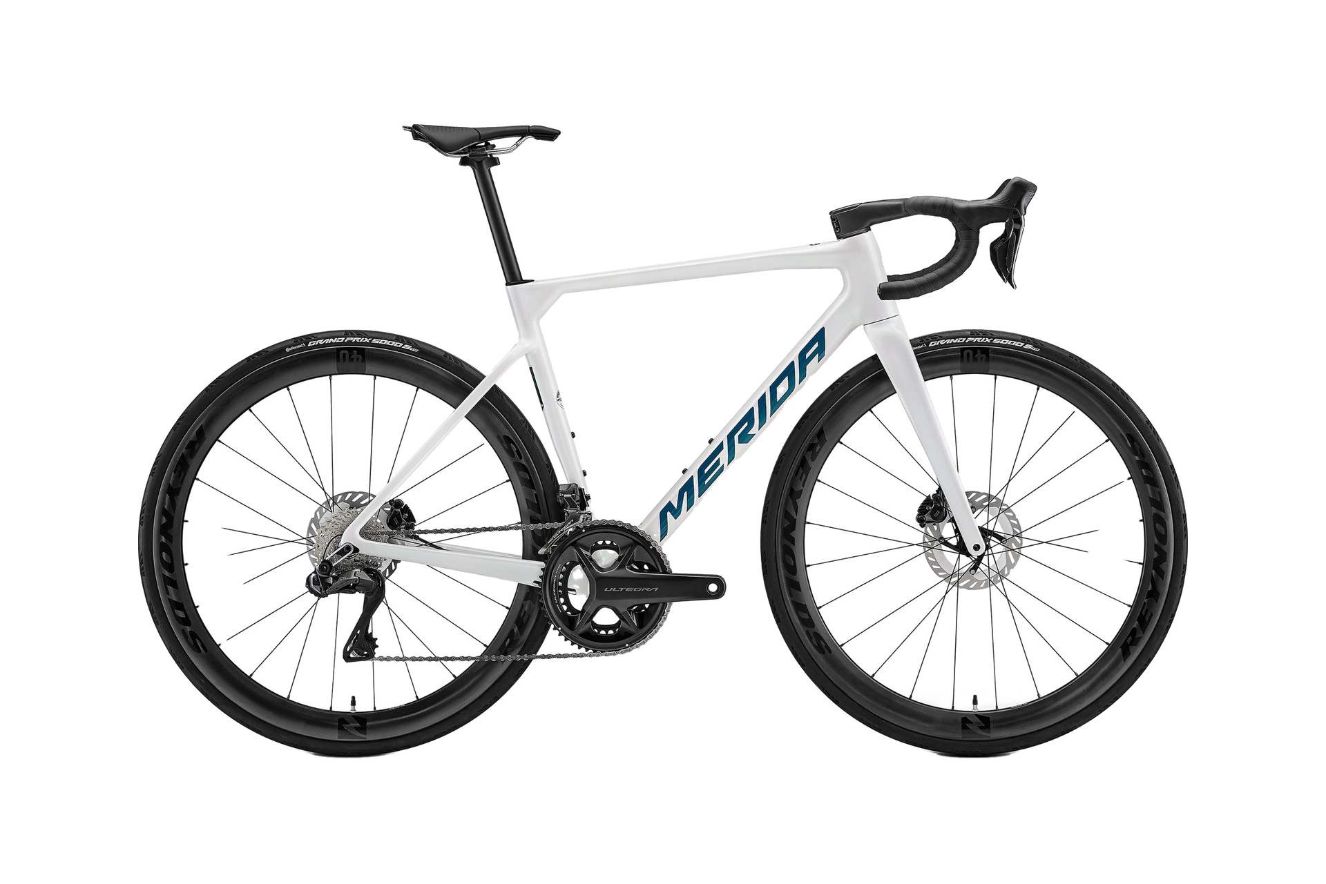 MERIDA SCULTURA 8000 Pearl White / Dark Teal | 2027 auf weißem Hintergrund