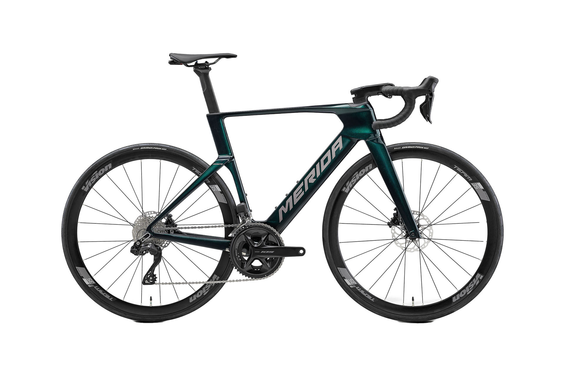 MERIDA REACTO 5000 Halo Green / Slate Grey | 2027 auf weißem Hintergrund