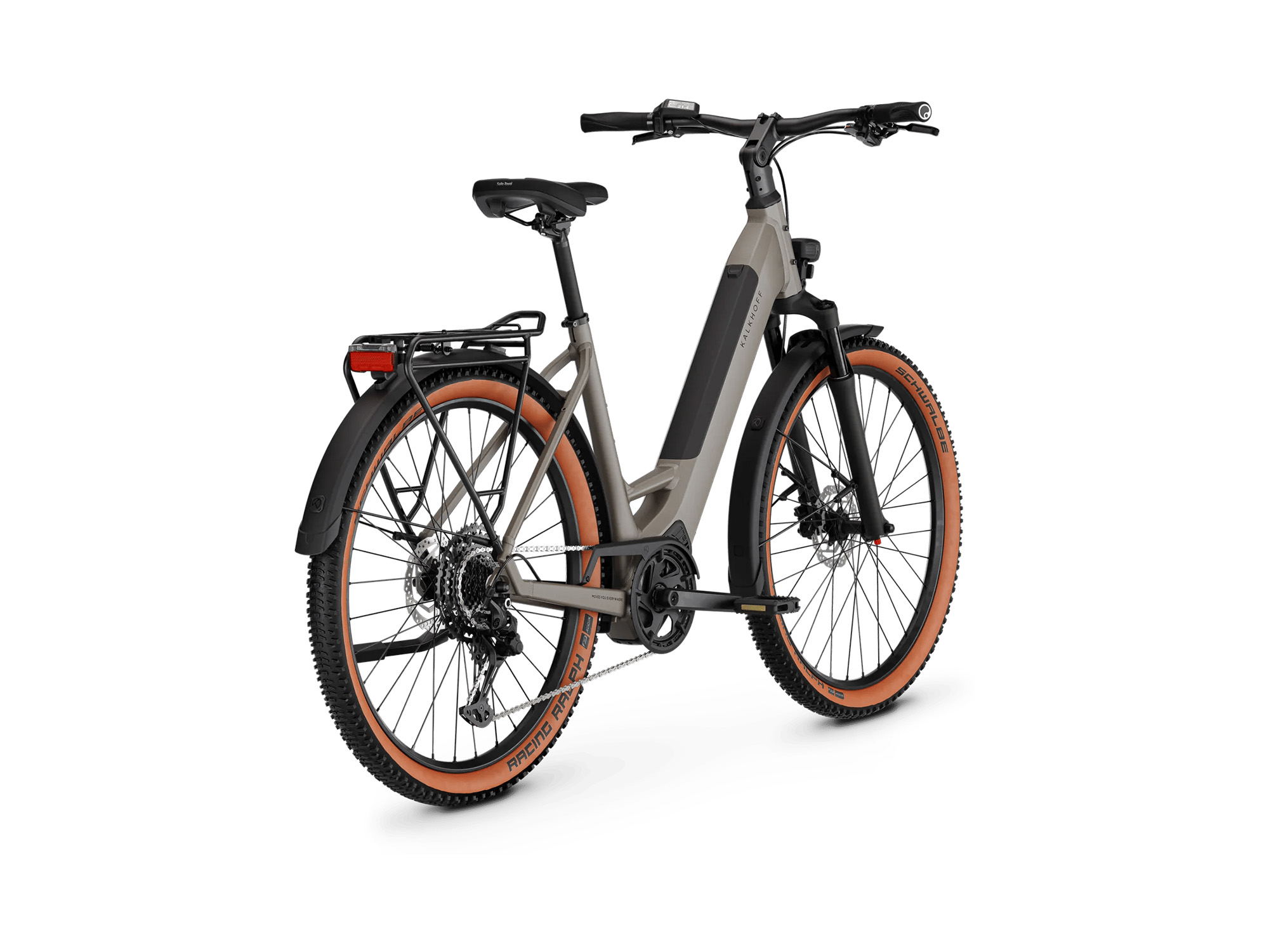 Kalkhoff ENTICE L ADVANCE Wave 400 Wh moonstonegrey matt | 2027 – Schrägansicht hinten