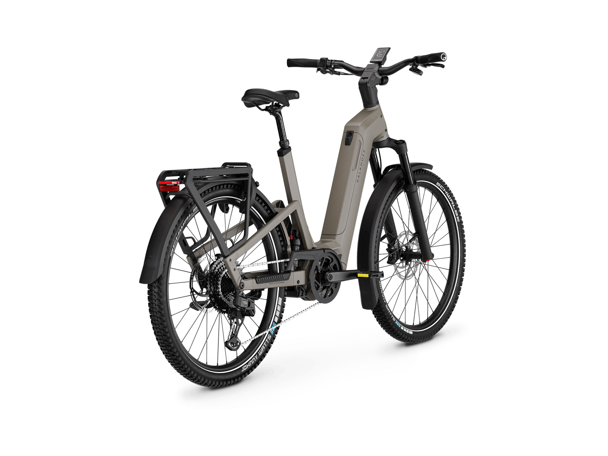 Kalkhoff ENTICE 7+ ADVANCE Wave 800 Wh moonstonegrey matt | 2027 – Schrägansicht hinten