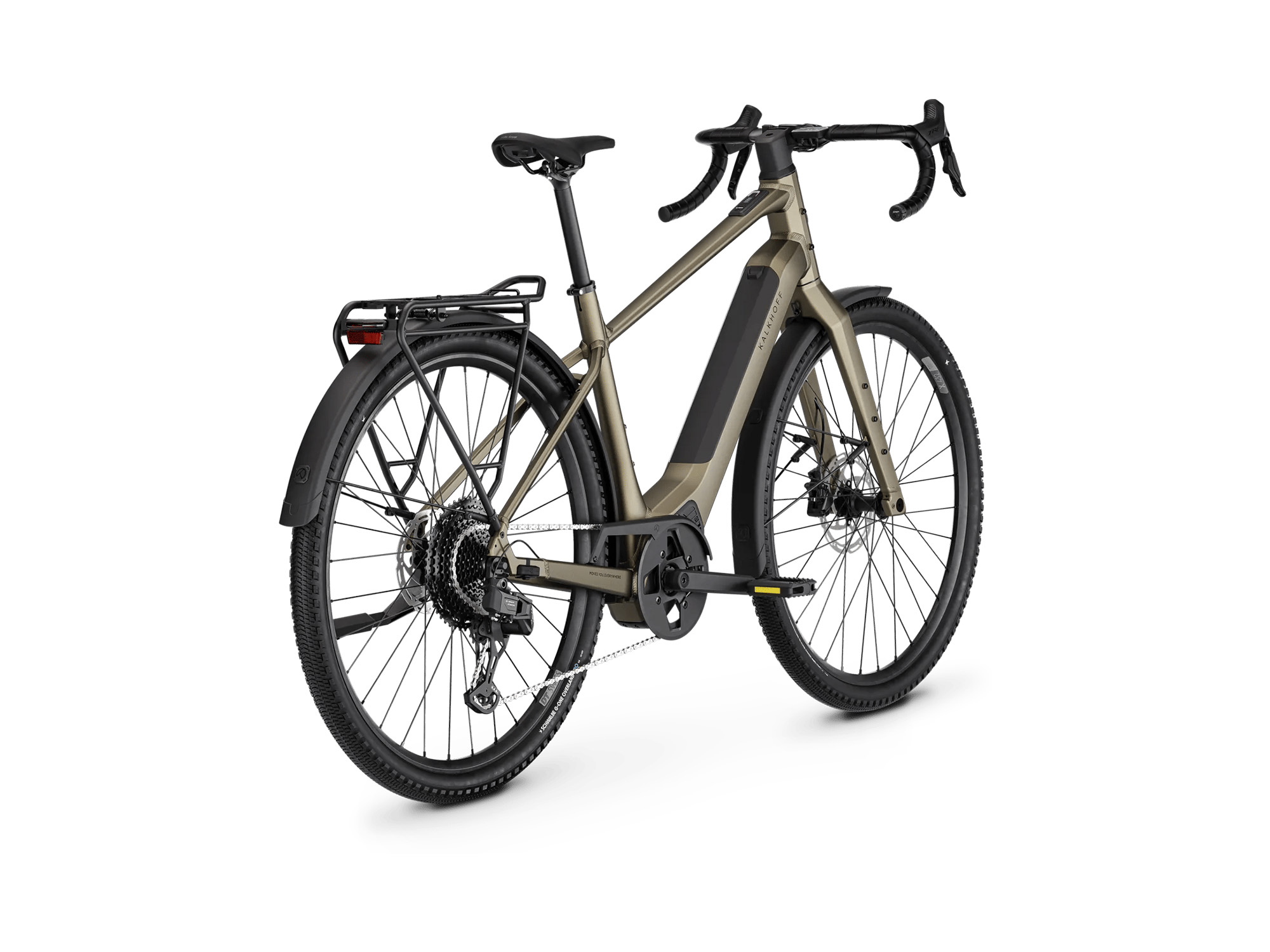 Kalkhoff ENDEAVOUR L TOURING Diamant 400 Wh umberbrown matt | 2027 – Schrägansicht hinten