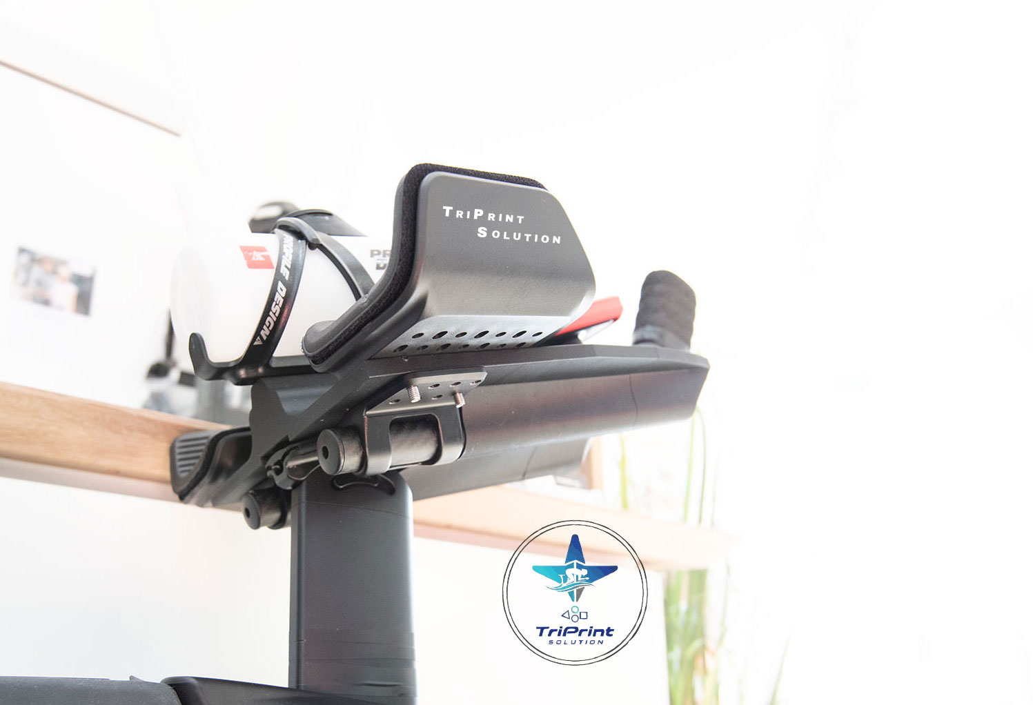 TriPrintSolution Aero-Auflieger und Cockpit am Triathlonrad