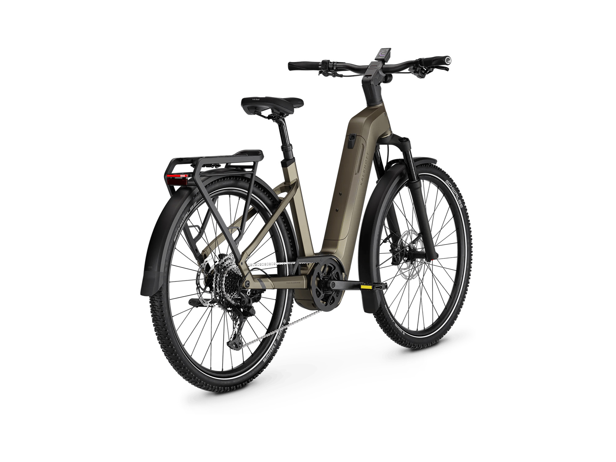 Kalkhoff ENTICE 5+ ADVANCE Wave 800 Wh umberbrown matt/darkumberbrown matt | 2027 – Schrägansicht hinten
