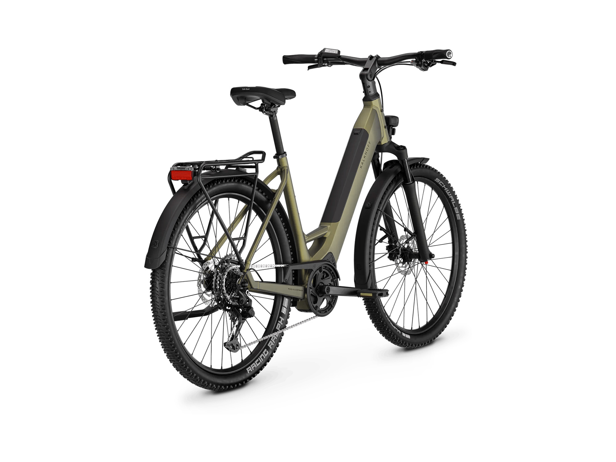 Kalkhoff ENTICE L ADVANCE Wave 400 Wh darkmeadowgreen matt | 2027 – Schrägansicht hinten