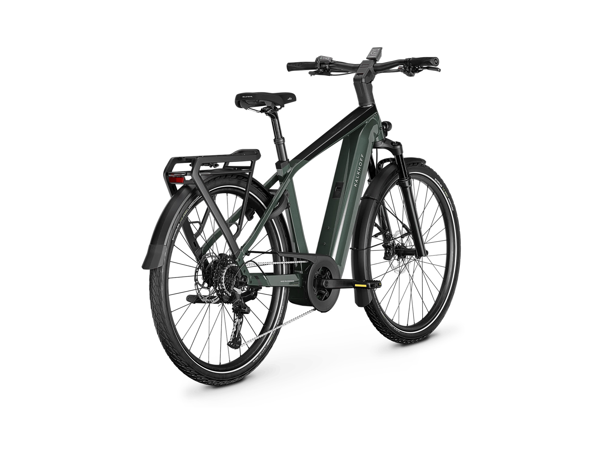 Kalkhoff ENDEAVOUR 5+ ADVANCE Diamant 800 Wh techgreen glossy/diamondblack glossy | 2027 – Schrägansicht hinten