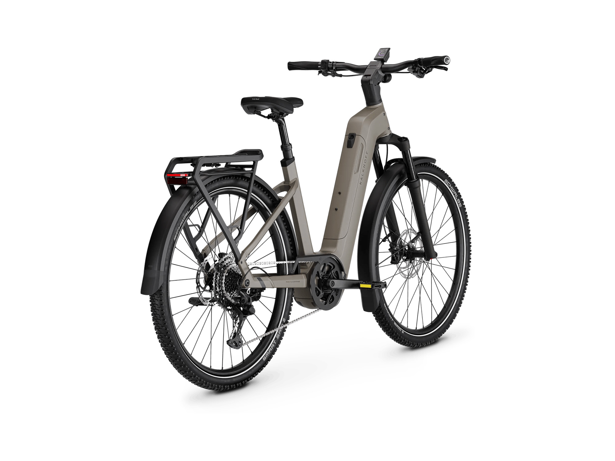 Kalkhoff ENTICE 5+ ADVANCE Wave 800 Wh moonstonegrey matt | 2027 – Schrägansicht hinten