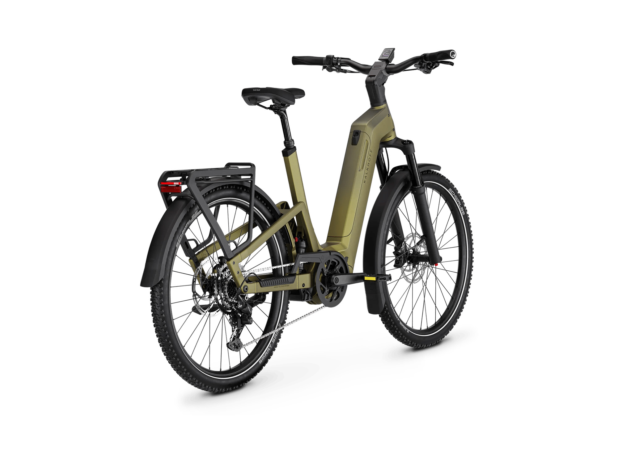 Kalkhoff ENTICE 7+ MOVE Wave 800 Wh meadowgreen matt/darkmeadowgreen matt | 2027 – Schrägansicht hinten