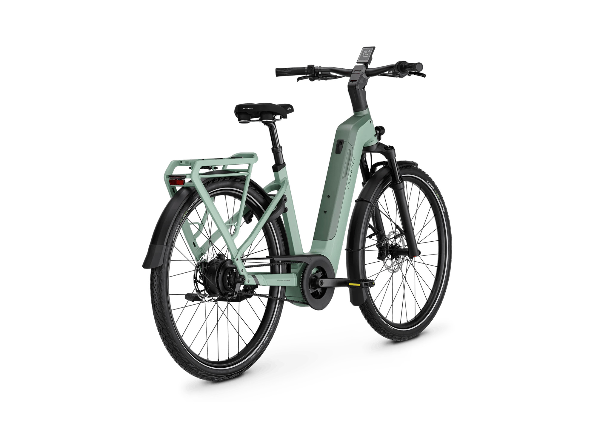 Kalkhoff IMAGE 5+ ADVANCE Wave 800 Wh sagegreen matt | 2027 – Schrägansicht hinten