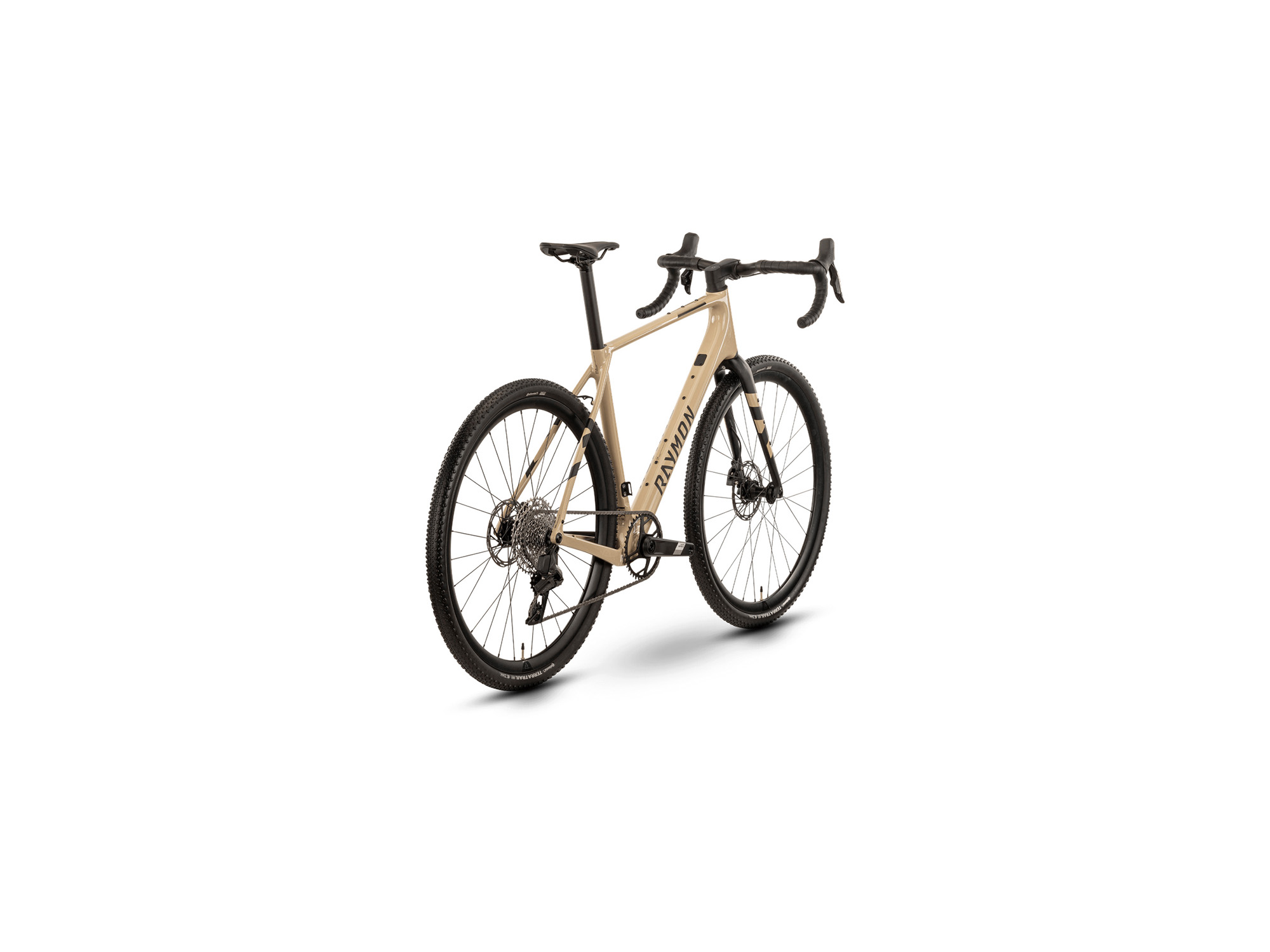 RAYMON Soreno Pro Sand/Black mit SRAM Apex AXS – Ansicht von hinten