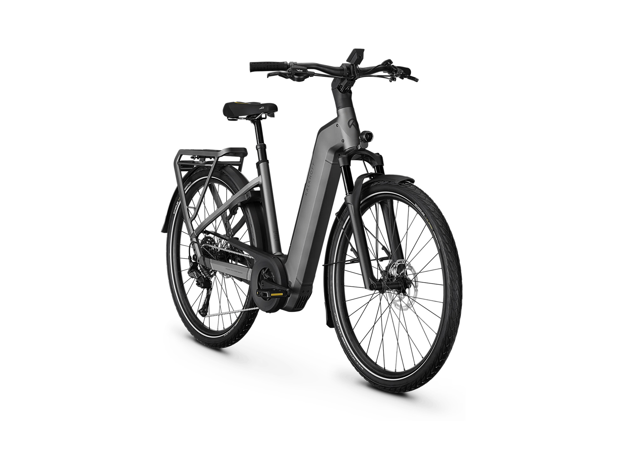 Kalkhoff ENDEAVOUR 5+ ADVANCE Wave 800 Wh jetgrey matt | 2027 – Schrägansicht vorne