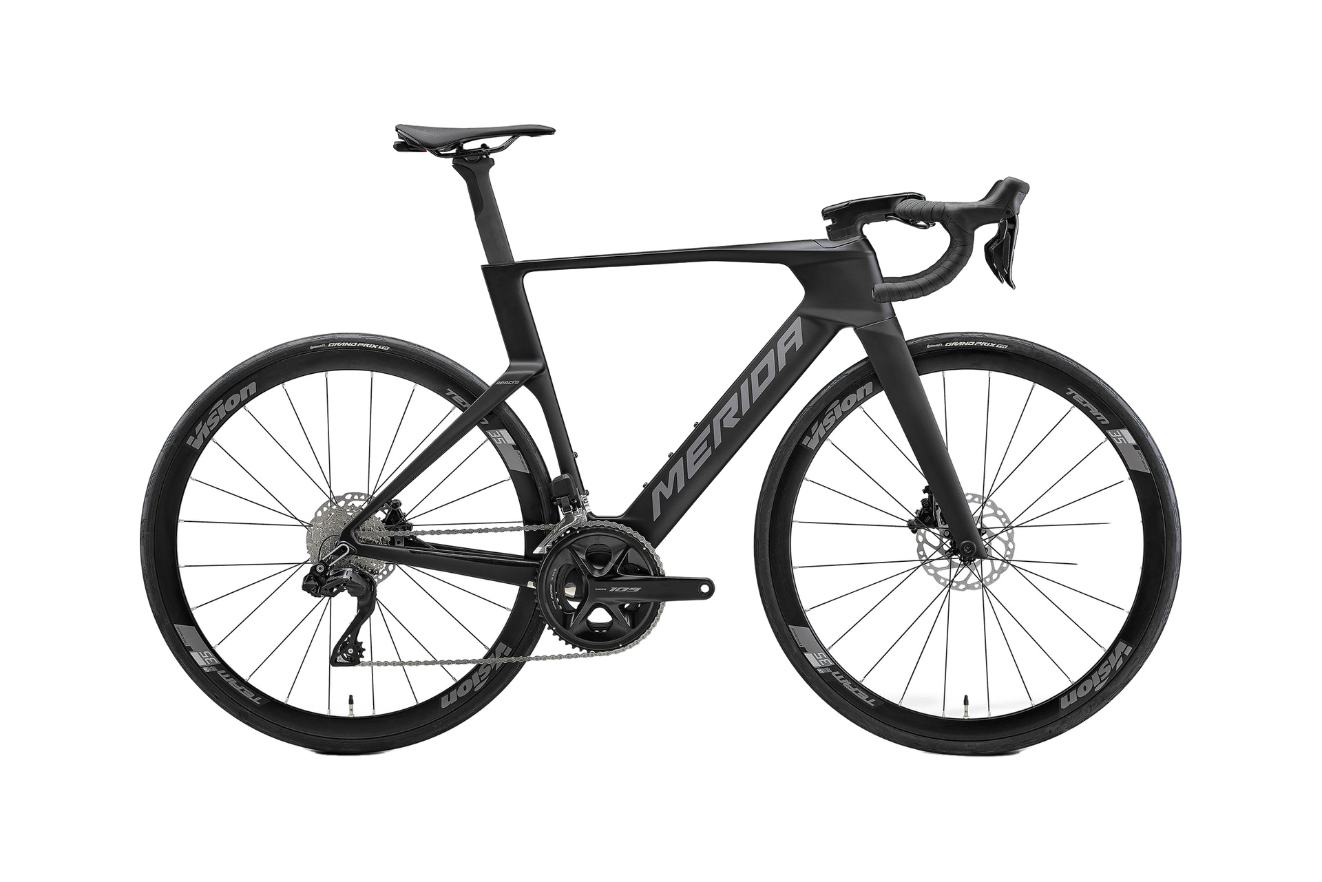 MERIDA REACTO 5000 Silk Black / Gunmetal Grey | 2027 auf weißem Hintergrund